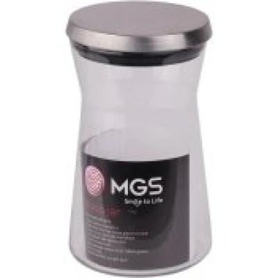 جا حبوبات شیشه ای درب استیل 300 ام جی اس