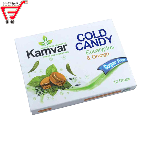 آبنبات بدون قند پرتقال واکالیپتوس کامور 12 عددی 