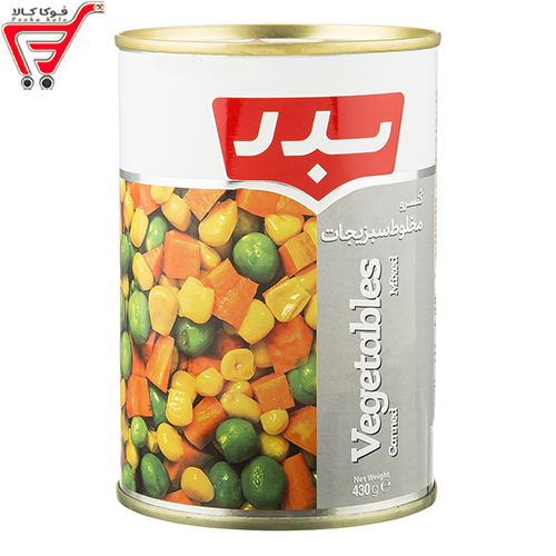 کنسرو مخلوط سبزیجات بدر 420 گرم 