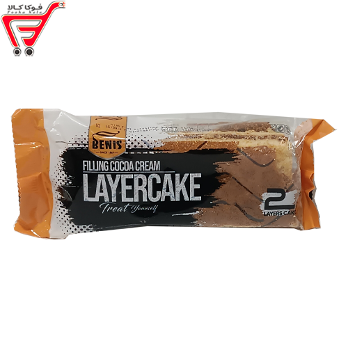 کیک دولایه وانیلی با کرم کاکائویی بنیس 68 گرم 