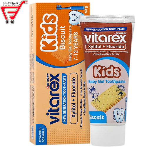 خمیر دندان کودک طعم بیسکویت ویتارکس 80 گرم 