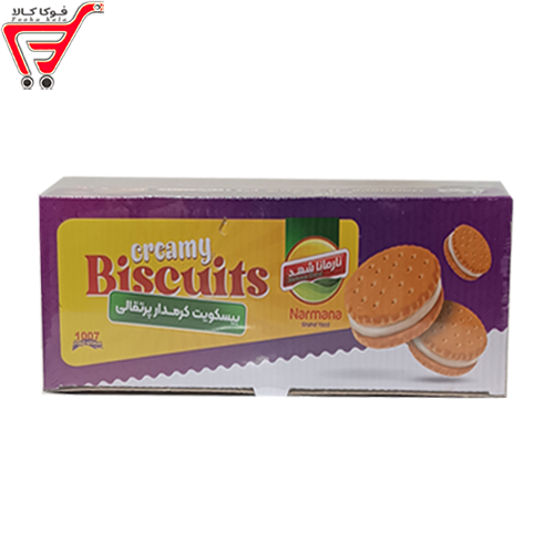 بیسکویت پذیرایی کرمدار پرتقالی جام شیرین 700 گرم 