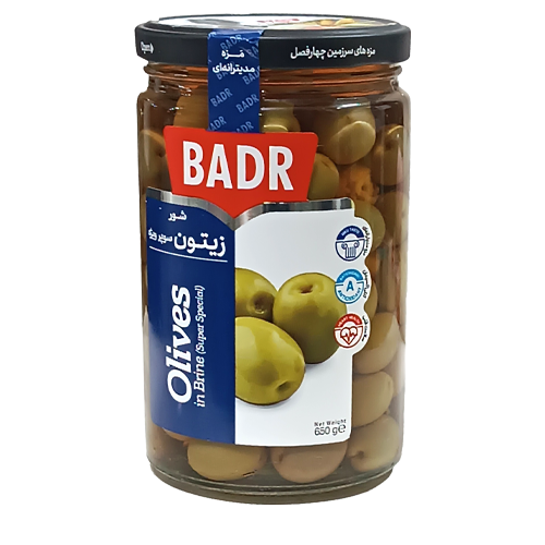 زیتون سوپر ویژه بدر 650 گرم