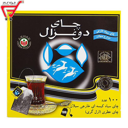 چای سیاه کیسه ای سیلان معطر دوغزال 100 عددی 