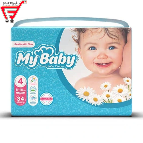پوشک چسبی مای بی بی سایز 4 ( 34 عددی ) 