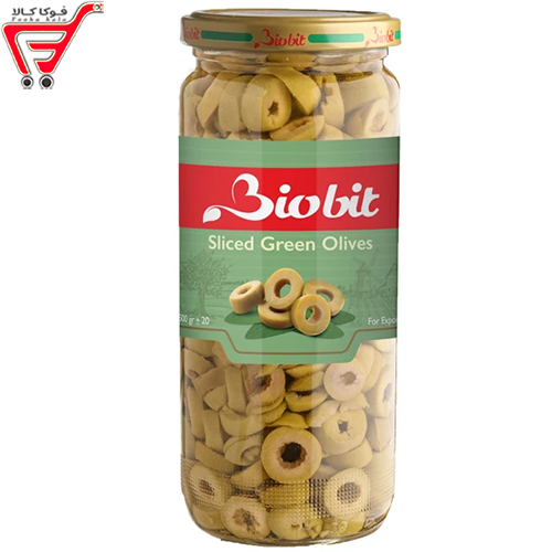 زیتون سبز اسلایس بایوبیت 500 گرم 