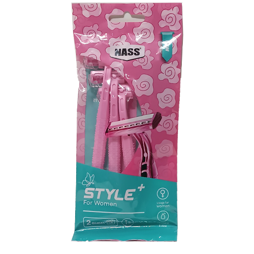 تیغ ژیلت زنانه 2 لبه استایل پلاس 3 عددی ( NASS)  