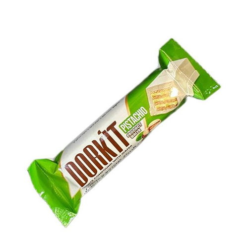 شکلات تک انگشتی سفید با مغز ویفر طعم پسته درکیت 25 گرم 