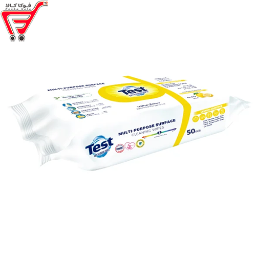 دستمال مرطوب چند منظوره پاک کننده سطوح لیمو  تست 50 عددی