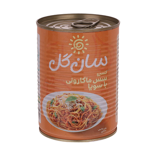 کنسرو سس ماکارونی با سویا سان گل 380 گرم 