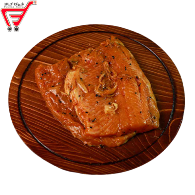استیک سالمون پرطلا(کیلویی)