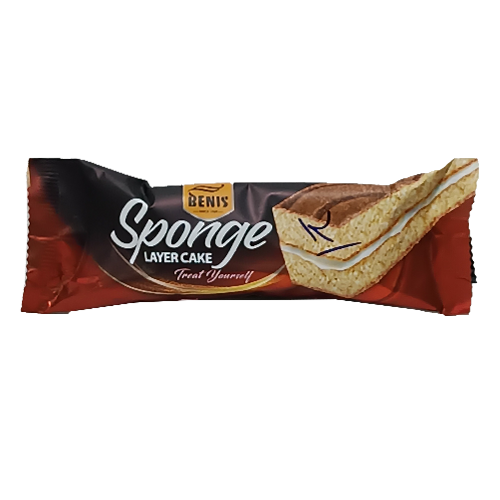 کیک اسفنجی دولایه وانیلی با کرم وانیلی بنیس 32 گرم