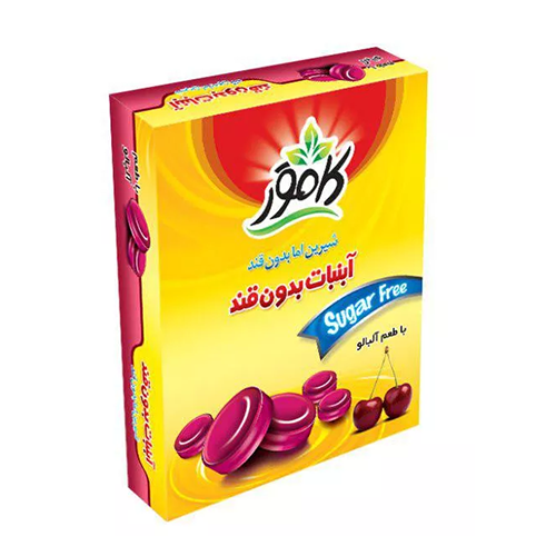 آبنبات بدون قند آلبالو کامور 130 گرم 