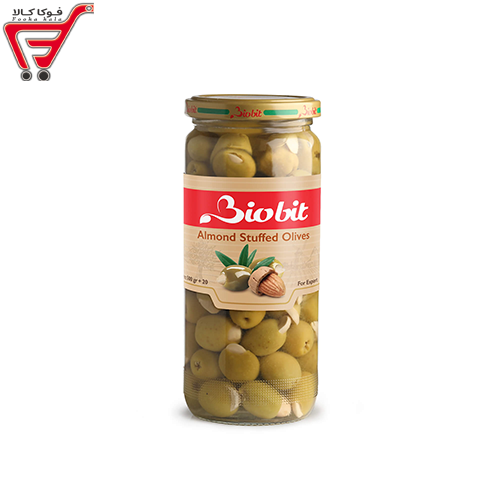 زیتون سبز مغزداربادام بایوبیت 500 گرم 
