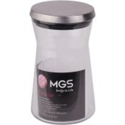 جا حبوبات شیشه ای با درب استیل 600 ام جی اس