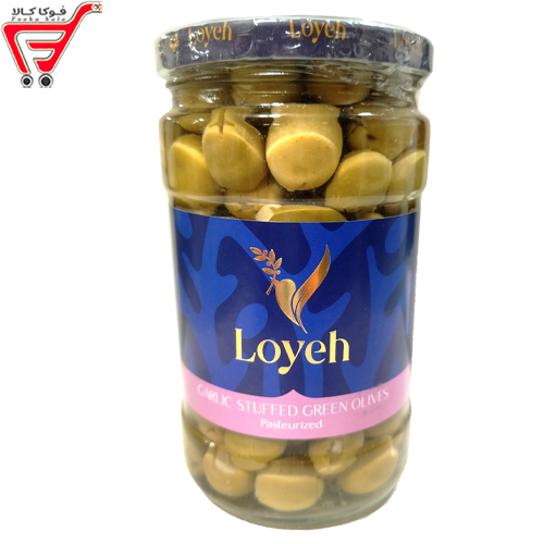 زیتون سبز با مغز سیر لویه 650 گرم