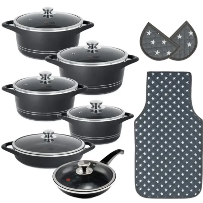 سرویس قابلمه 15 پارچه خاکستری(F) ایتالیا B ام جی اس