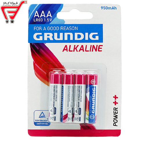 باتری نیم قلمی آلکالاین بلیستر گروندیگ 4 عددی 
