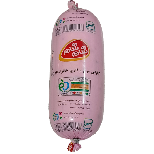 کالباس 55 درصد گوشت مرغ و قارچ شام شام 500 گرم 