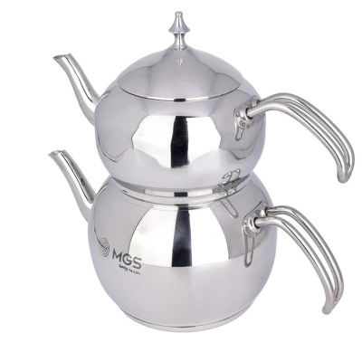 کتری و قوری لوله دار 2.5 لیتری بادسته استیل کدk41025 ام جی اس