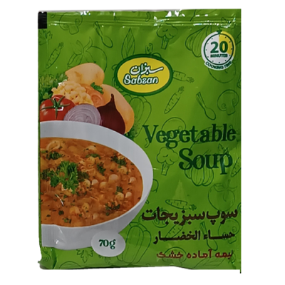سوپ سبزیجات نیمه آماده خشک سبزان 70گرم *ویژه * 