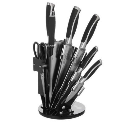 سرویس کاردو ساطور 9 پارچه مشکی ام جی اس