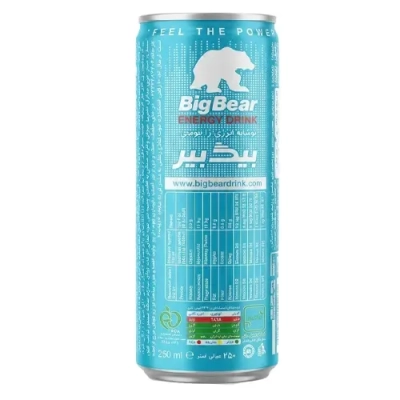 نوشابه انرژی زا گازدار بلوبری بیگ بر 250 میل 